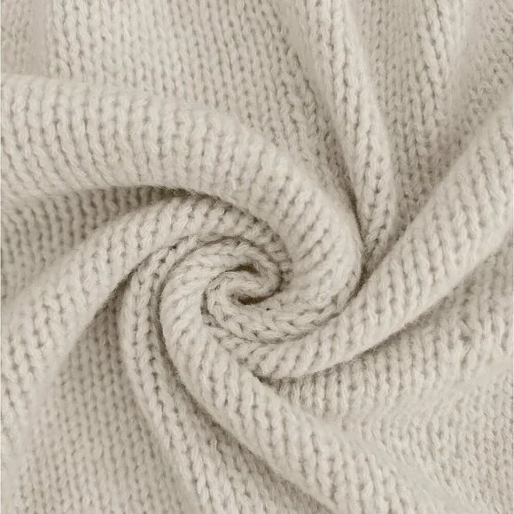 Khaki Elegant Women's Drop Shoulder Hollow Out Cardigan - Picture 11 of 11